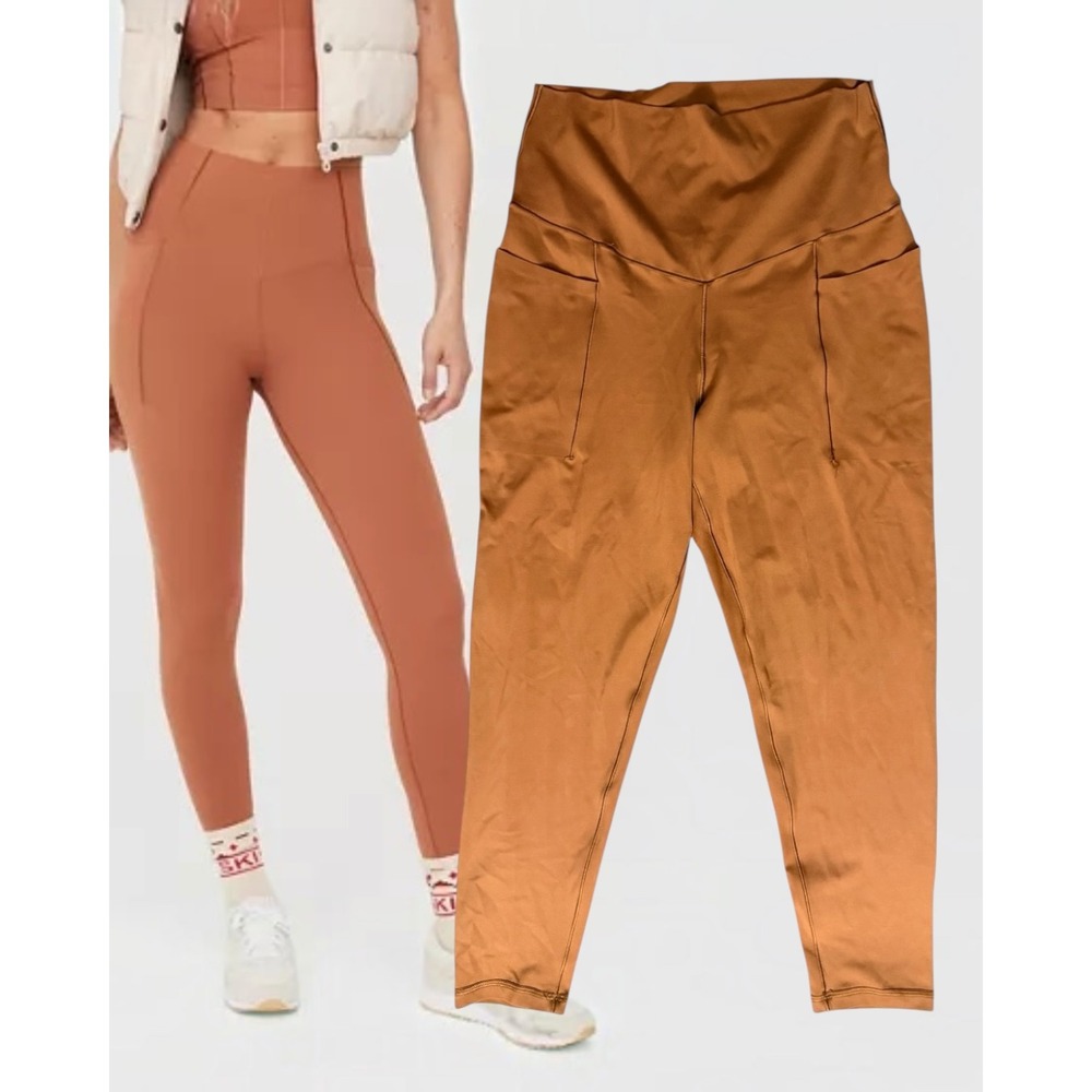 OFFLINE by Aerie Real Me XTRA High-Waisted Pocket Legging Brown L Short